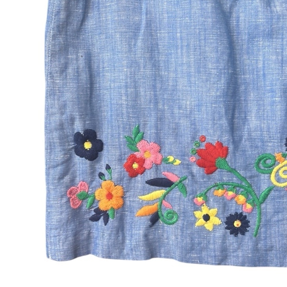 Talbots Embroidered Linen A-Line Skirt Size 8 - Picture 6 of 11